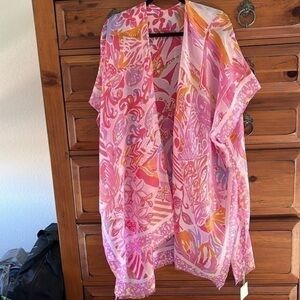 Styline Women’s Pink And Orange Kimono One Size NWT